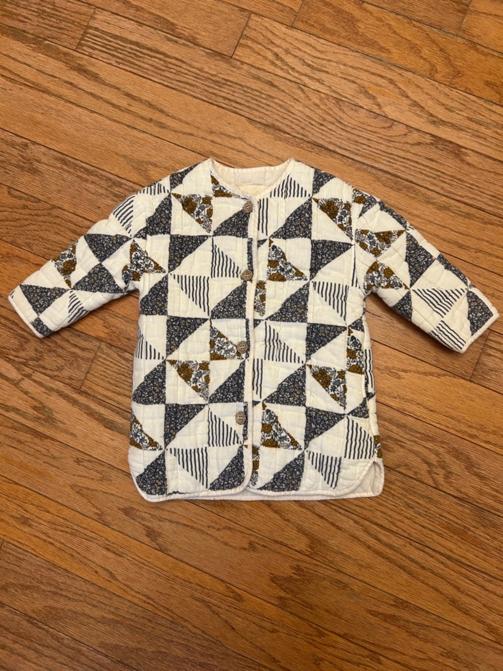 Rylee + Cru Quilted Patchwork Button-Front Jacket